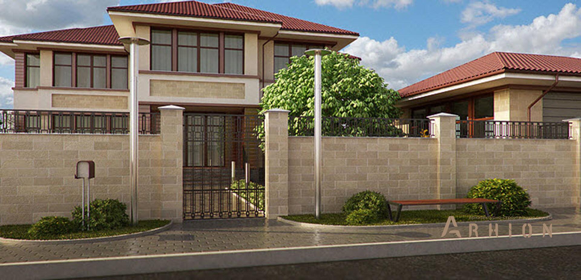 6. Проект двухэтажного дома в современном стиле с многоскатной кровлей, SOV-13, площадью - 409 кв c терассой, эркером